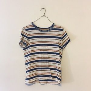 Whisper Cotton Ringer Tee in Victor Stripe